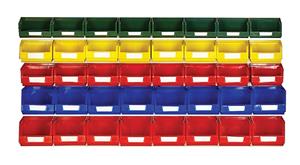 40 Piece Bin Kit Bott Plastic Containers | Louvre Panel Containers | Polypropylene Containers 13021008 
